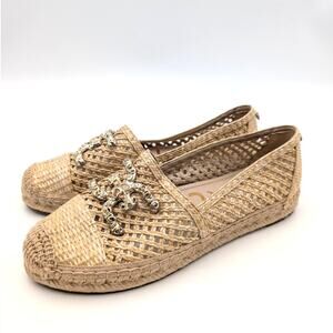 Sam Edelman Khiara Espadrille Flats Women's Dk Natural Size US7M EU37
